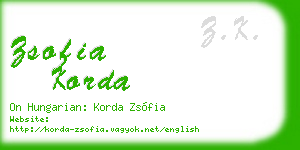zsofia korda business card